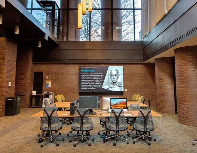The two-story Young Family Study space