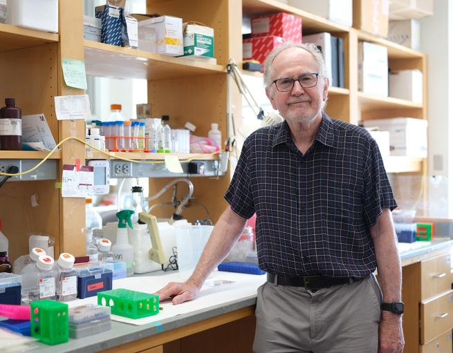 Immunobiologist Richard Flavell stands in his Yale University laboratory