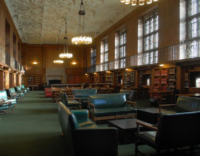The historic Linonia and Brothers Room in Sterling Memorial Library