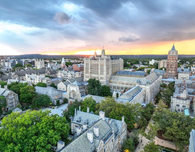 Aerial of Yale University's campus
