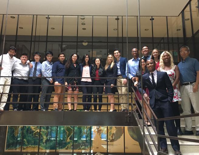 STARS program students pose with Sandy Chang ’88, associate dean for science and quantitative reasoning education