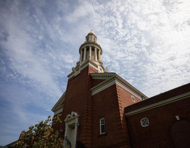 The steeple of Yale's Marquand Chapel