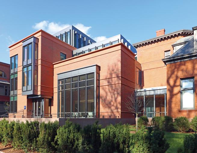 The exterior of Yale's Tobin Center