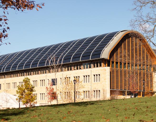 Solar panels on the roof of Kroon Hall