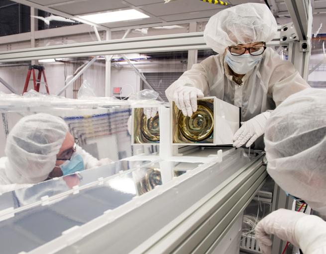 Technicians at work at at Yale’s Wright Laboratory