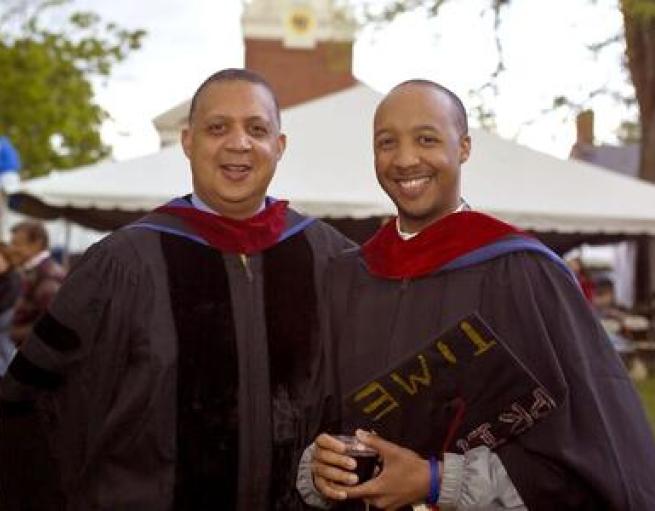 Will and Karreem at their father-son graduation in 2006