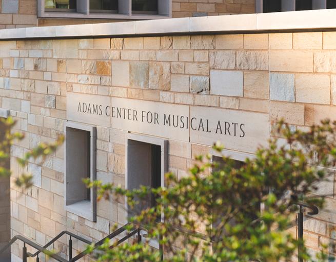 Exterior of Adams Center for Musical Arts building at Yale University