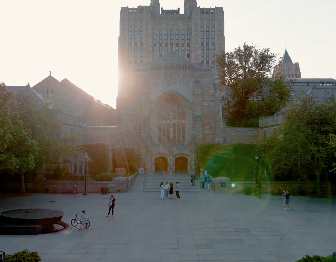 A shot of Sterling Library