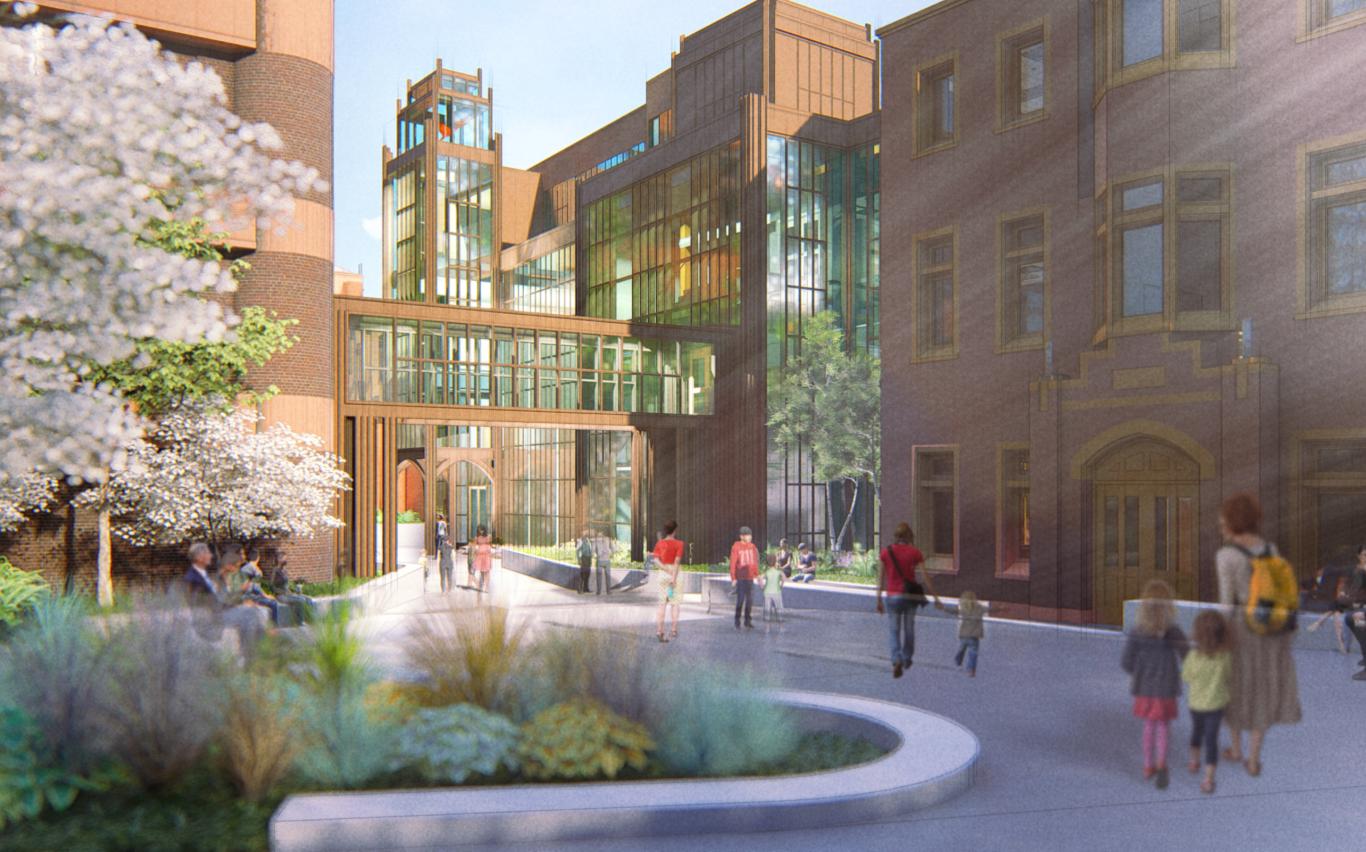 Architectural rendering of the exterior of the Peabody Museum of Natural History
