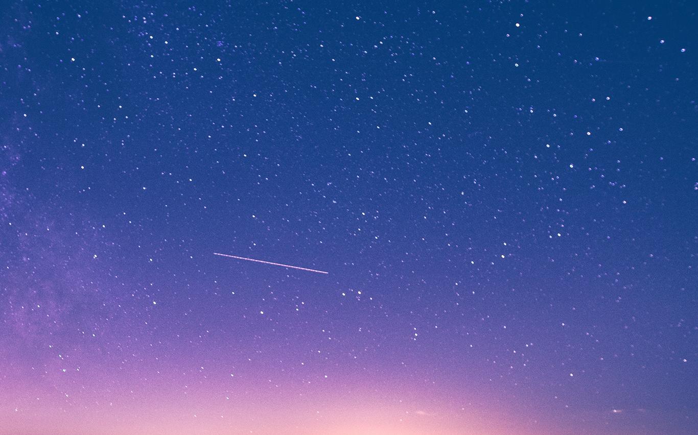 Shooting star in the night sky