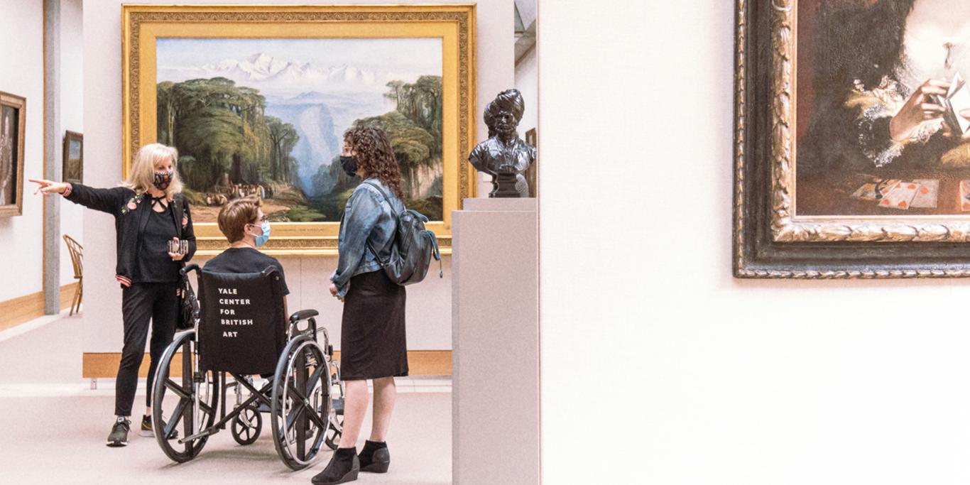 Museum visitors at the Yale Center for British Art