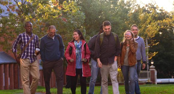 Divinity School students walking on campus