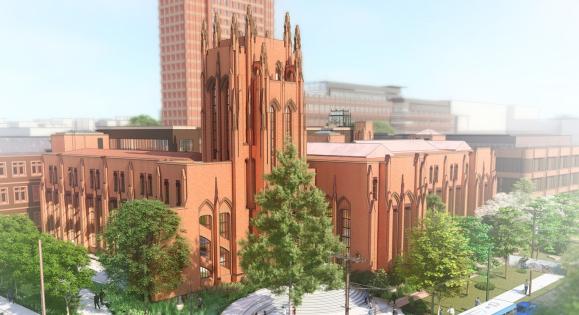 Architectural rendering of the exterior of the Peabody Museum of Natural History