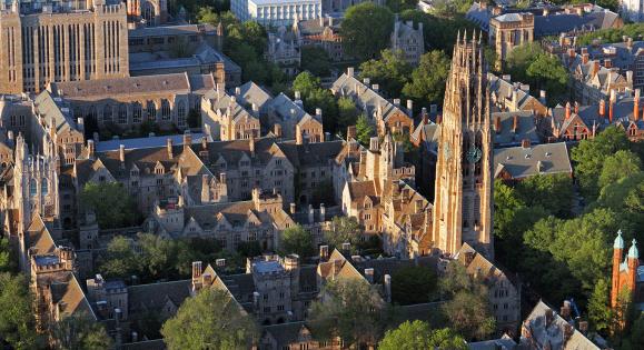 Aerial view of Yale's campus