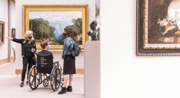 Museum visitors at the Yale Center for British Art