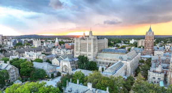 Aerial of Yale University's campus