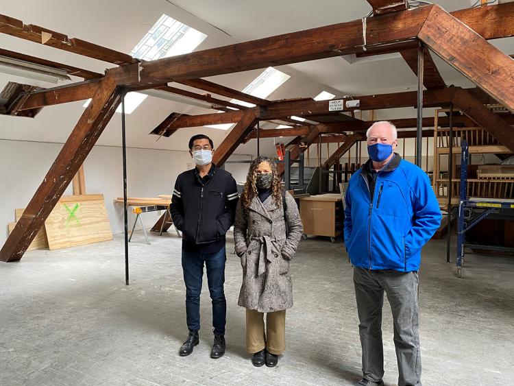 Yale Norfolk School of Art program directors survey renovations of the Art Barn