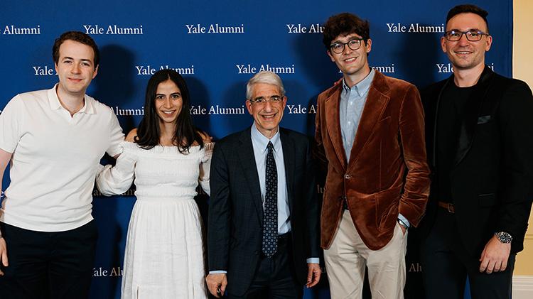 Members of the Class of 2016 with President Peter Salovey