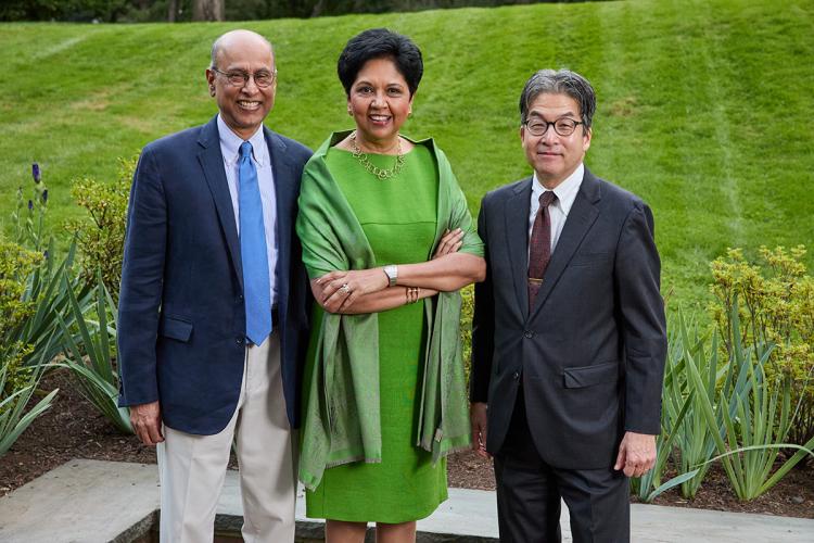 Raj Nooyi, Indra Nooyi ’80 MPPM, and Albert Ko