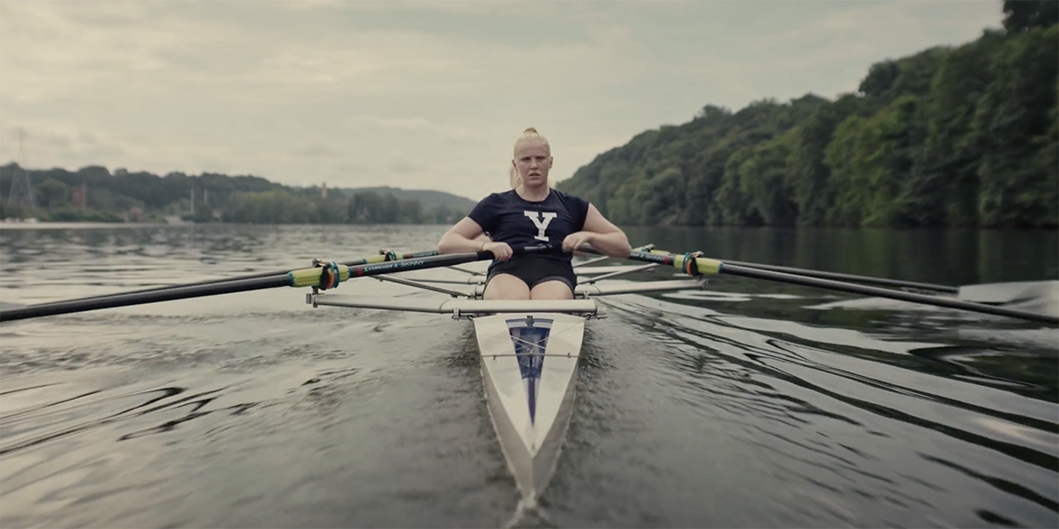 Yale Women's Rowing team at practice