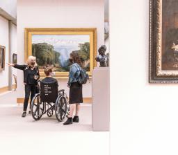 Museum visitors at the Yale Center for British Art
