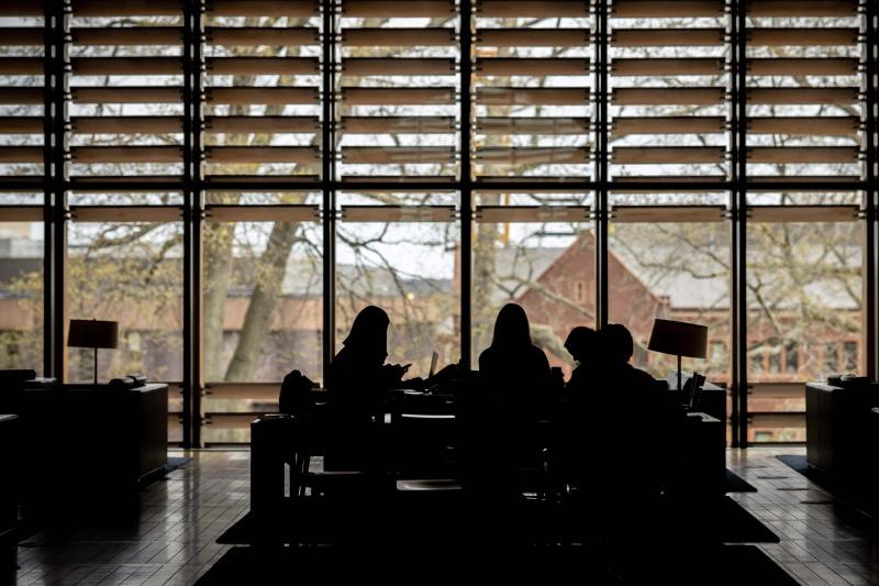 Students studying in Kroon Hall
